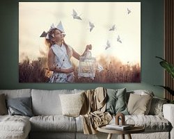 Voorbeeld van het werk in een kamer