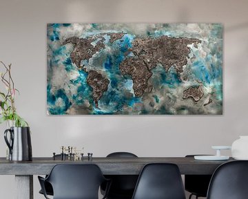 World map of Concrete by WereldkaartenShop