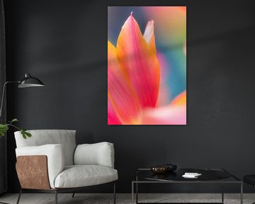 Abstracte foto van tulpen bladeren in volle kleuren