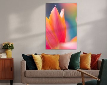 Abstracte foto van tulpen bladeren in volle kleuren van Bas Meelker
