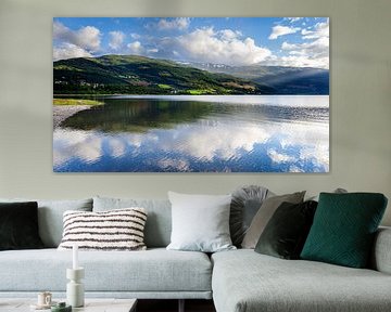 Reflection in the lake near Vossevangen in Norway by Evert Jan Luchies