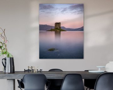 Very nice soft light at sunrise at Castle Stalker in the Scottish Highlands by Jos Pannekoek