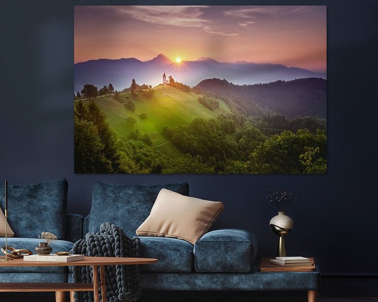 Voorbeeld van het werk in een kamer