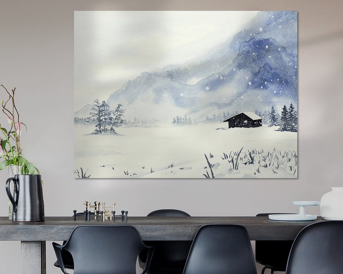 Voorbeeld van het werk in een kamer