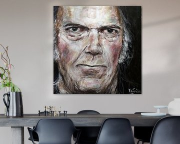 Portret van Neil Young, Neil Percival Young van Therese Brals