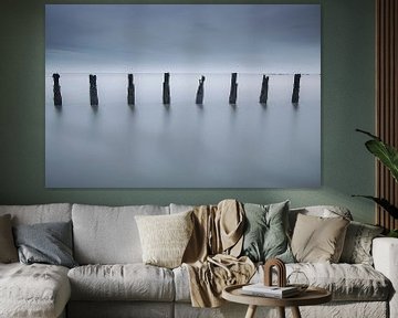 Paaltjes op de Waddenzee. van AGAMI Photo Agency