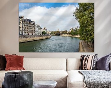 Uitzicht over de Seine in Parijs, Frankrijk van Rico Ködder