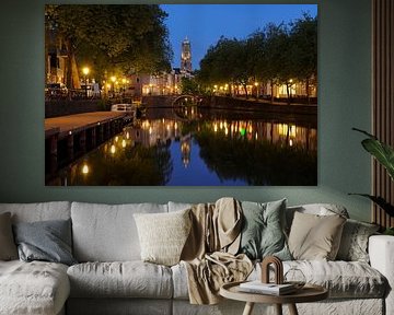 Zicht op Zandbrug en Oudegracht in Utrecht vanaf de Bemuurde Weerd (5) van Donker Utrecht