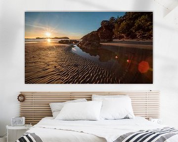 Sunset@Beach Cape Hillborough, Australia van Arno Steeman