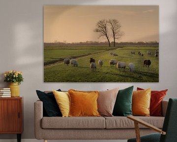 Schapen met tweelingboom van Moetwil en van Dijk - Fotografie