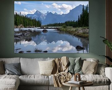 Athabasca River, Jasper National Park, Rocky Mountains, Alberta, Canada van Alexander Ludwig