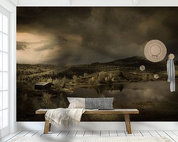 Picturesque landscape in Norway with threatening rain clouds. by Bas Meelker