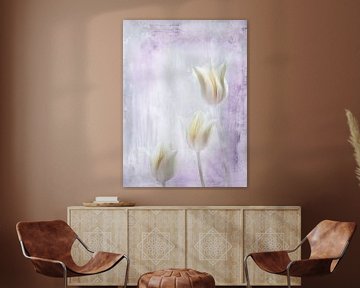 drei Tulpen in Pastell von Claudia Gründler