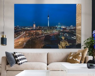 Berlin skyline in the Nikolai quarter with television tower by Jean Claude Castor