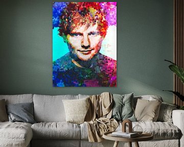 Ed Sheeran Abstraktes Pop-Art-Portrait von Art By Dominic
