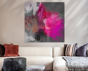 Gray pink abstract von Andreas Wemmje