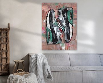 Nike air max 90 schilderij van Jos Hoppenbrouwers