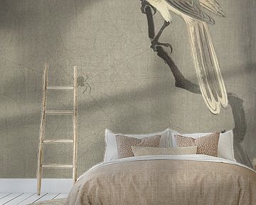 Büffelkopfkralle und Spinne von Ohara Koson