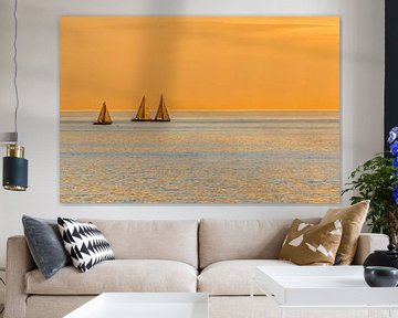 Sailing boats at sunset