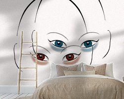 Voorbeeld van het werk in een kamer