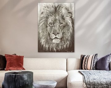 Löwe Grau von Atelier Paint-Ing