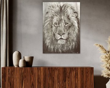 Löwe Grau von Atelier Paint-Ing