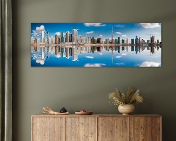 Dubai Business Bay Panorama with reflection by Jean Claude Castor
