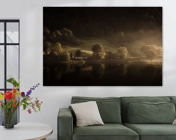 Licht in der Dunkelheit des Lake District in England von Bas Meelker