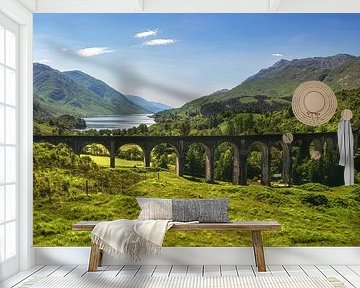 Scotland Glenfinnan Viaduct Panorama by Jean Claude Castor