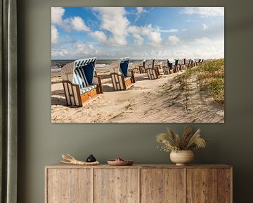 Strandstoelen op het strand van Zingst van Werner Dieterich