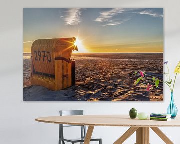 Zonsondergang op het strand van Juist van Dirk Rüter