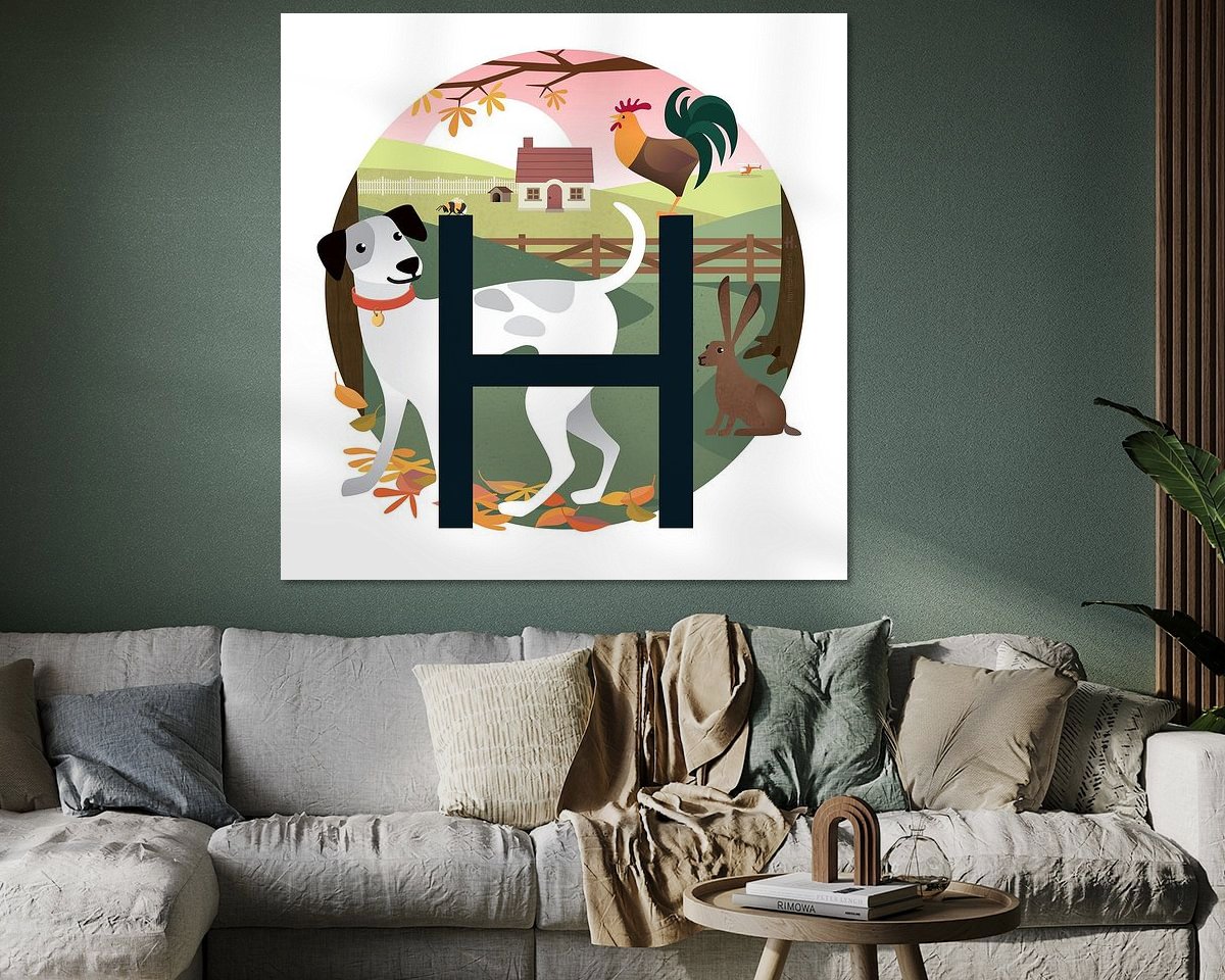 Voorbeeld van het werk in een kamer