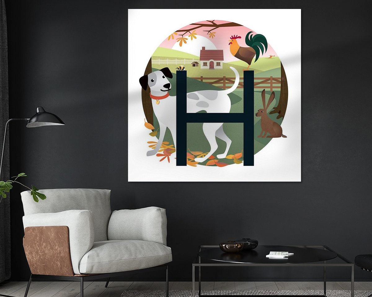 Voorbeeld van het werk in een kamer