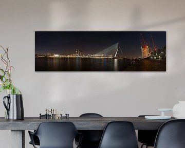 Panorama van de skyline van Rotterdam  van Rene du Chatenier