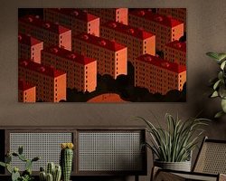 Voorbeeld van het werk in een kamer