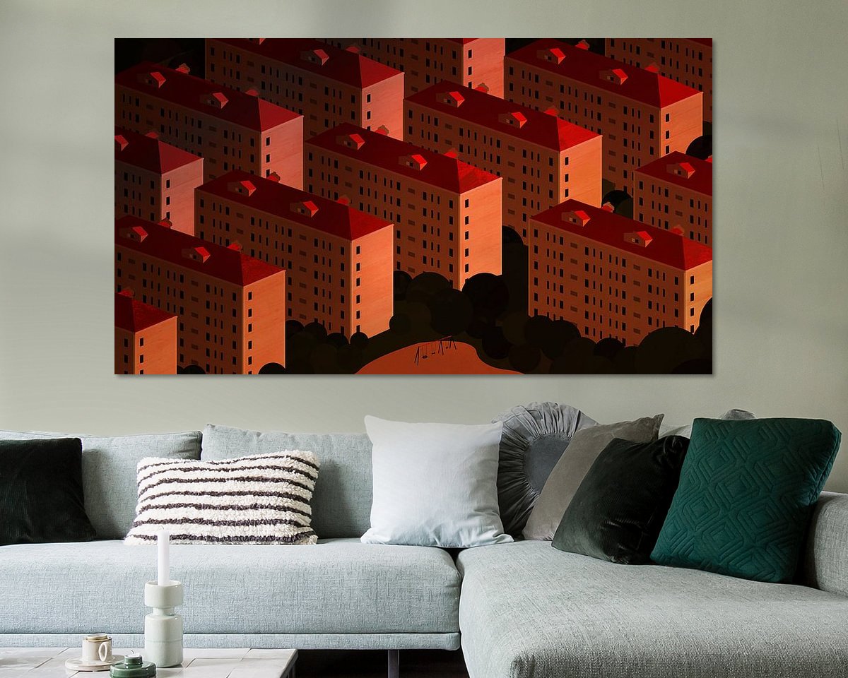 Voorbeeld van het werk in een kamer