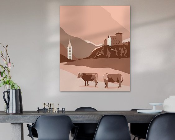 Voorbeeld van het werk in een kamer