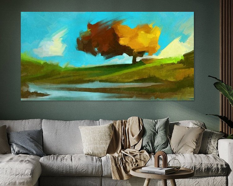 Voorbeeld van het werk in een kamer