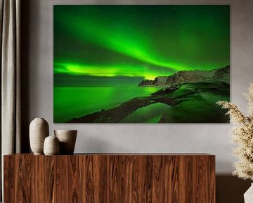 Aurora boven Ersfjord van Wojciech Kruczynski