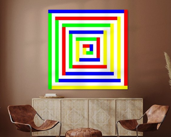 Voorbeeld van het werk in een kamer