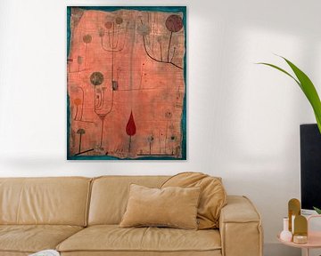Paul Klee. Vruchten op een rode achtergrond
