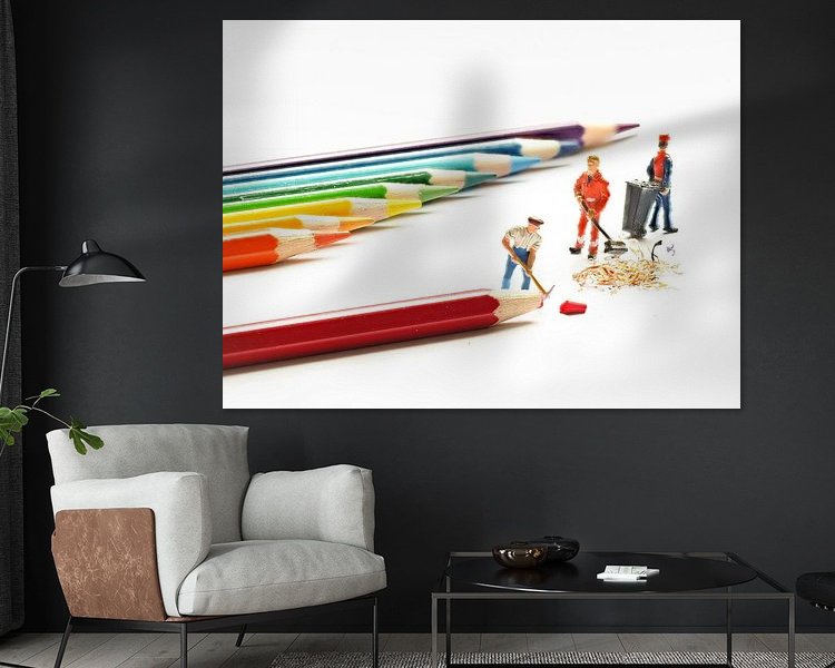 Voorbeeld van het werk in een kamer