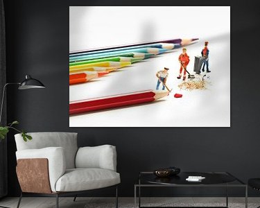 Voorbeeld van het werk in een kamer