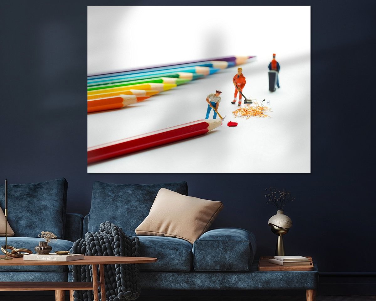Voorbeeld van het werk in een kamer