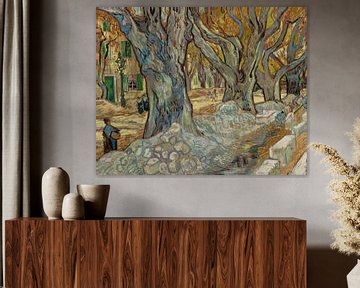 De Grote Vlakke Bomen (Road Menders in Saint-Rémy), Vincent van Gogh
