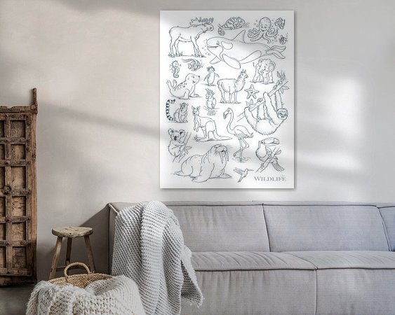 Voorbeeld van het werk in een kamer