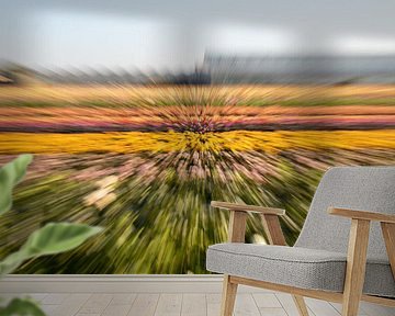 Abstract kleurrijk van een bloemenveld van Yanuschka Fotografie | Noordwijk