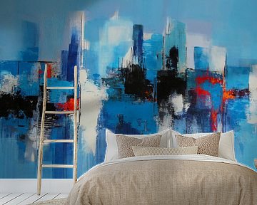Skyline in blauw van Claudia Neubauer