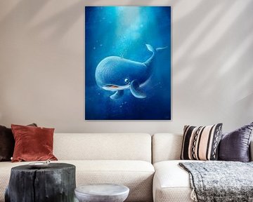 cute blue whale by Stefan Lohr