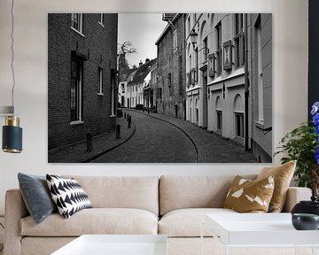 Black and white view of the historic centre of Amersfoort by Maud De Vries